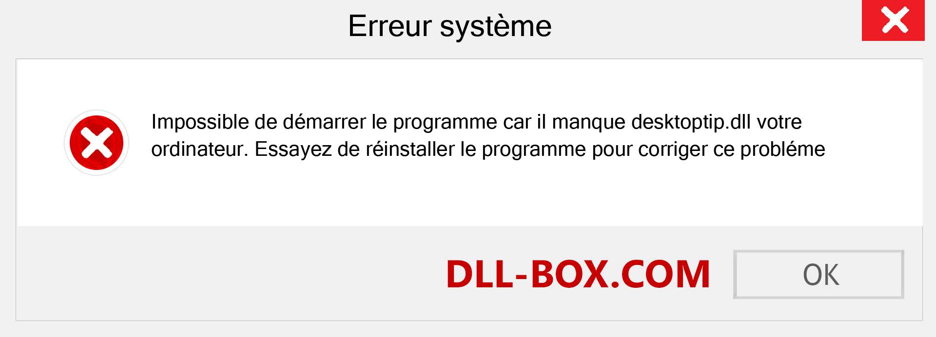 Le fichier desktoptip.dll est manquant ?. Télécharger pour Windows 7, 8, 10 - Correction de l'erreur manquante desktoptip dll sur Windows, photos, images